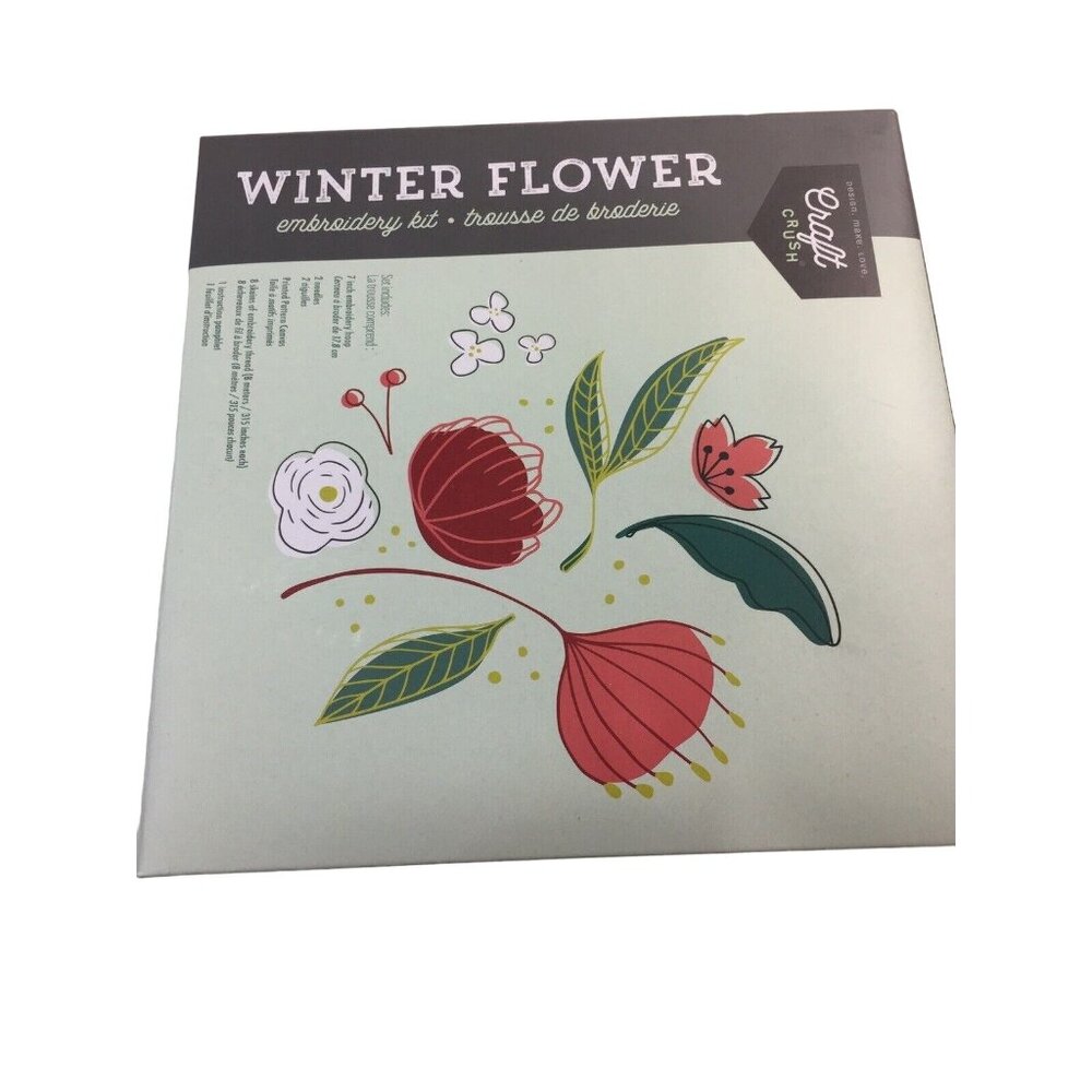 Winter Flower Embroidery Kit Craft Crush New